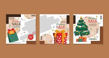 Kerstmis uitverkoop korting sociaal media Promotie ontwerp vector