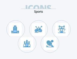 sport- blauw icoon pak 5 icoon ontwerp. sport. fiets. sport. fiets. verkoudheid vector