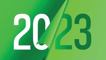 groen kleur vouwen gelukkig nieuw jaar 2023 vector