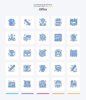 creatief kantoor 25 blauw icoon pak zo net zo presentatie. analyses. zakenman. benodigdheden. kantoor vector