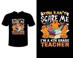 halloween leraar typografie wijnoogst illustratie t-shirt ontwerp sjabloon vector