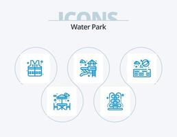 water park blauw icoon pak 5 icoon ontwerp. . park. water. water. tuin vector