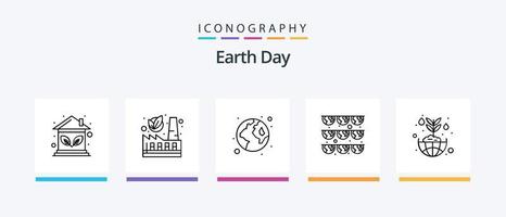 aarde dag lijn 5 icoon pak inclusief energie. natuur. globaal. ecologie. echt. creatief pictogrammen ontwerp vector