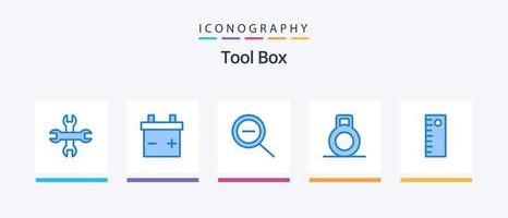 gereedschap blauw 5 icoon pak inclusief . hulpmiddel.. creatief pictogrammen ontwerp vector