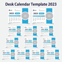 maandelijks bureau kalender 2023, minimalistisch, modern, en klassiek kalender ontwerp voor het drukken sjabloon vector