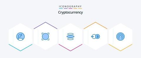 cryptogeld 25 blauw icoon pak inclusief alternatief munteenheid. crypto munteenheid. e dinar. cryptovaluta. eb munt vector