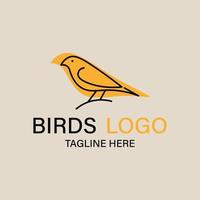 vogelstand lijn kunst logo, icoon met embleem en symbool, vector illustratie ontwerp