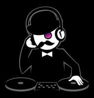 hipster dj 2 vector