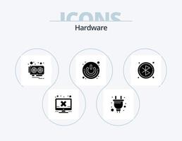 hardware glyph icoon pak 5 icoon ontwerp. Bluetooth. stilgelegd. kaart. macht knop. Aan uit vector