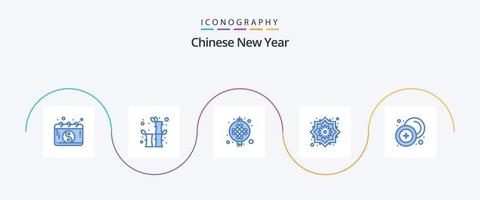 Chinese nieuw jaar blauw 5 icoon pak inclusief Chinese. mooi bloem. Chinese. bloem. bloem vector