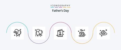 vaders dag lijn 5 icoon pak inclusief . koffie. vaders. rand vector
