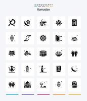 creatief Ramadan 25 glyph solide zwart icoon pak zo net zo kareem. heilig. geschenk.. Islam vector