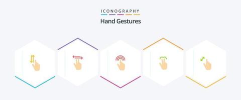 hand- gebaren 25 vlak icoon pak inclusief aanraken. hand. aanraken. gebaren. koppel vector