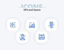 sauna blauw icoon pak 5 icoon ontwerp. . . bloem. room. zeep vector