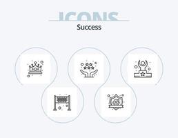 sucess lijn icoon pak 5 icoon ontwerp. apparaatje. apparaat. doel. gecontroleerd. instellingen vector