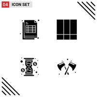 4 creatief pictogrammen modern tekens en symbolen van Bill uur bon lay-out contant geld bewerkbare vector ontwerp elementen