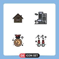 reeks van 4 modern ui pictogrammen symbolen tekens voor huis landgoed reparatie kantoor insigne bewerkbare vector ontwerp elementen