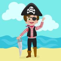 kleine schattige piraat vector