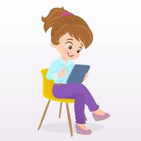 vrouw met de tablet vector