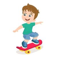 jongen skateboarden in het park vector