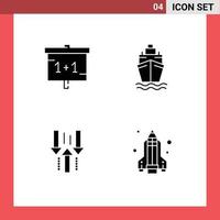 pictogram reeks van 4 gemakkelijk solide glyphs van onderwijs omhoog studie vervoer downloaden bewerkbare vector ontwerp elementen