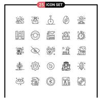 reeks van 25 modern ui pictogrammen symbolen tekens voor arbeider industrie circus vrouw Pasen bewerkbare vector ontwerp elementen