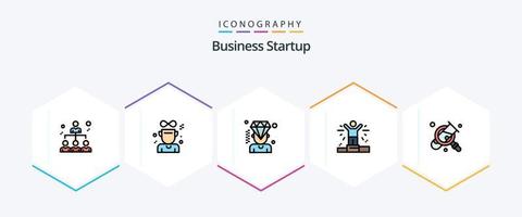bedrijf opstarten 25 gevulde lijn icoon pak inclusief vergrotend. bedrijf. bedrijf. persoon. bedrijf vector