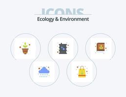 ecologie en milieu vlak icoon pak 5 icoon ontwerp. kennis. onderwijs. fabriek. olie. energie vector