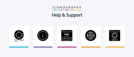helpen en ondersteuning glyph 5 icoon pak inclusief globaal. centrum. teken. helpen. contact. creatief pictogrammen ontwerp vector