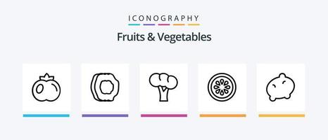 fruit en groenten lijn 5 icoon pak inclusief voedsel. Boon. gezond. fruit. voedsel. creatief pictogrammen ontwerp vector