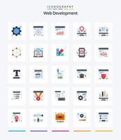 creatief web ontwikkeling 25 vlak icoon pak zo net zo web. ontwikkeling. analyses. kaart. internet vector