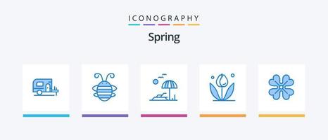 voorjaar blauw 5 icoon pak inclusief anemoon bloem. de lente. strand. natuur. bloem. creatief pictogrammen ontwerp vector