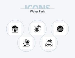 water park glyph icoon pak 5 icoon ontwerp. . park. paddestoel. water. Nee voedsel vector