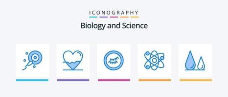 biologie blauw 5 icoon pak inclusief wetenschap. bloed. oog. biologie. bio. creatief pictogrammen ontwerp vector