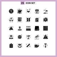 groep van 25 solide glyphs tekens en symbolen voor winkel uitverkoop Boon info bord nacht bewerkbare vector ontwerp elementen