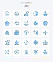 creatief natuur 25 blauw icoon pak zo net zo natuur. wereld. bank. natuur. aarde vector