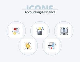 accounting en financiën vlak icoon pak 5 icoon ontwerp. account. bedrijf netwerk. taart grafiek. rekeningen plan. inkomen vector
