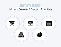 modern bedrijf en bedrijf essentials glyph icoon pak 5 icoon ontwerp. marketing. bedrijf. bedrijf. grafiek. taart vector