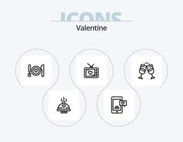 Valentijn lijn icoon pak 5 icoon ontwerp. verjaardag. feesten. camera. lichten. paar fotografie vector