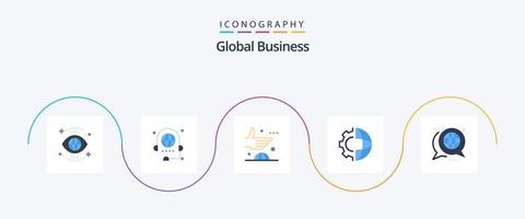 globaal bedrijf vlak 5 icoon pak inclusief Internationale. ontwikkeling. discussie. Internationale. globaal vector