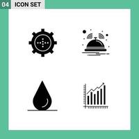 groep van 4 solide glyphs tekens en symbolen voor apparaten water technologie kennisgeving analytics bewerkbare vector ontwerp elementen