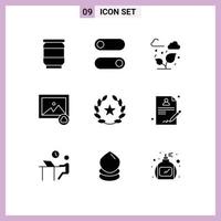 universeel icoon symbolen groep van 9 modern solide glyphs van medisch staren wolk voorzien zijn van foto bewerkbare vector ontwerp elementen
