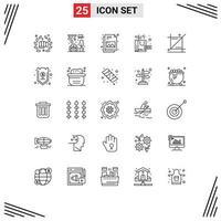 reeks van 25 modern ui pictogrammen symbolen tekens voor grafisch Bijsnijden document seo pakket pakket bewerkbare vector ontwerp elementen