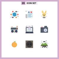 voorraad vector icoon pak van 9 lijn tekens en symbolen voor lancering muziek- kosten menger konijn bewerkbare vector ontwerp elementen