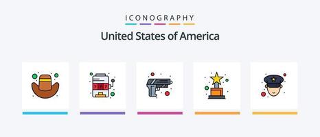 Verenigde Staten van Amerika lijn gevulde 5 icoon pak inclusief . barbecueën. pompoen. barbecue. lekker. creatief pictogrammen ontwerp vector