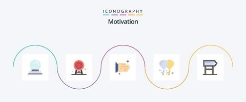 motivatie vlak 5 icoon pak inclusief bord. motivatie. vlieg. kantoor vector