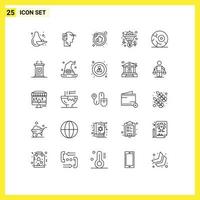 reeks van 25 modern ui pictogrammen symbolen tekens voor nacht halloween Leuk vinden geld filter bewerkbare vector ontwerp elementen
