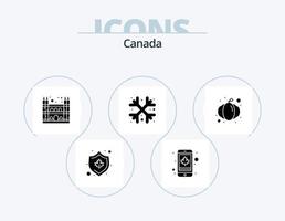 Canada glyph icoon pak 5 icoon ontwerp. halloween. cartoonachtig. winter. sneeuw vector