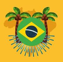 Braziliaanse carnavalviering met vlag vector