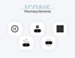 apotheek elementen glyph icoon pak 5 icoon ontwerp. . pillen . geneeskunde . teken vector